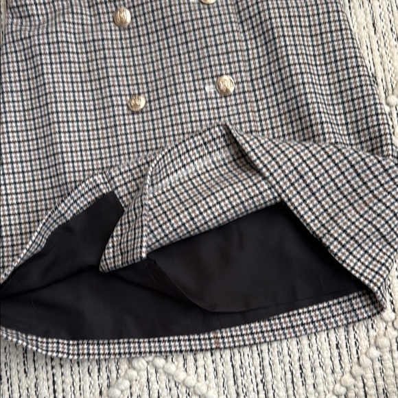 Petite Brushed Check Button Wrap A-Line Skirt - Picture 9 of 13